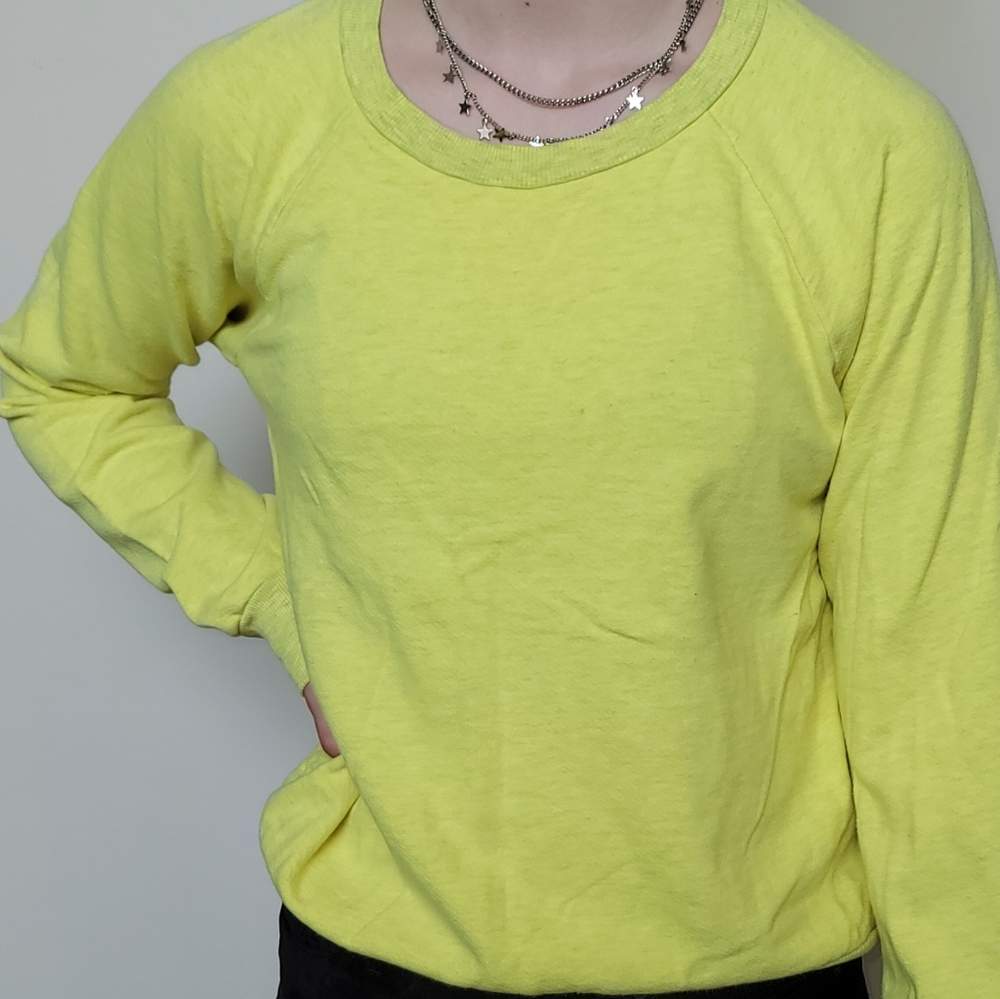 T la citrus yellow sweatshirt from Anthropologie